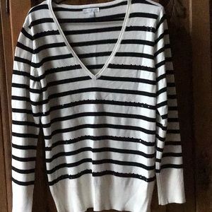 NWOT Black & White Striped Sweater